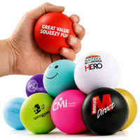 Ballon anti-stress souple en mousse PU imprimé avec logo personnalisé, en gros, en stock d'usine, jouet de relaxation, cadeaux promotionnels bon marché