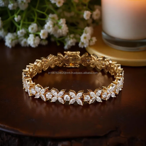 Marquise and Round Cut Diamond Bracelet Elegant Luxury Tennis Style Fine Jewelry Bracelet Gift for Women Anniversary Wedding - Product Image 3