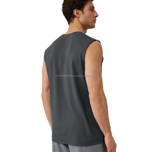 Débardeur en modal rafraîchissant pour homme, respirant, à larges bretelles, pour la salle de sport, l'extérieur, la plage, imprimé uni, dentelle, polyester, coton, élasthanne - Product Image 2