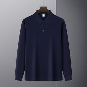 เสื้อโปโลแขนยาวผ้าวาฟเฟิลพรีเมียมสำหรับผู้ชาย สวมใส่สบาย เนื้อผ้านุ่ม ขายส่ง เสื้อโปโลแขนยาวลำลองสำหรับผู้ชาย - Product Image 3