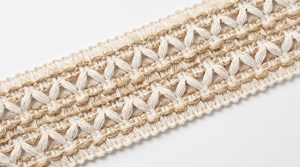 Ribete de encaje de algodón y yute texturizado para manualidades de decoración del hogar y bordes decorativos - Product Image 3