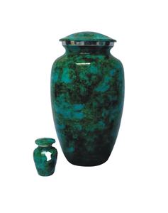 Urna de cremación de aluminio de estilo americano para adultos Forest Green, urna funeraria conmemorativa para interiores para cenizas a la venta - Product Image 5