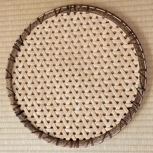 Japanese White Bamboo Tea Tray Handwoven <b>Round</b> Serving Tray Tea Ceremony Display Natural <b>Wicker</b> Supplier Manufacturer - Product Image 1