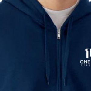 เสื้อฮู้ดซิปเต็มตัวผ้าฟลีซน้ำหนักปานกลางสำหรับผู้ใหญ่ สีกรมท่า นุ่ม อุ่น สบายๆ แบบลำลอง  รับผลิตตามสั่ง ขายส่ง - Product Image 6