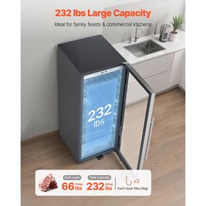 ตู้แช่เย็นแบบตั้งอิสระสำหรับการบ่มเนื้อแบบแห้ง ขนาด 232 ปอนด์ อุปกรณ์ครัวเชิงพาณิชย์ ควบคุมอุณหภูมิและความชื้นได้อย่างแม่นยำสำหรับการบ่มเนื้อแบบแห้ง - Product Image 2