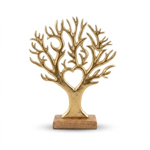Luxury Gold Metal <b>Tree</b> Of Life Sculpture Handcrafted Tabletop <b>Decor</b> For Home Office Vastu Feng Shui Good Luck Housewarming Gift - Product Image 5