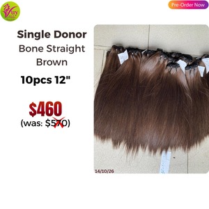Extensions de cheveux humains bruns naturels 100 % vietnamiens, double trame, qualité Bone Straight, provenant d'un seul donneur, les meilleures extensions de cheveux naturels en gros - Product Image 5