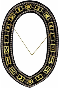 Royal Chain Collar NEW SET of 2 Royal Arch Chain Collar Regalia <b>Red</b> Velvet Masonic Jewel York Rite Masonic ALL Chain Collar - Product Image 5