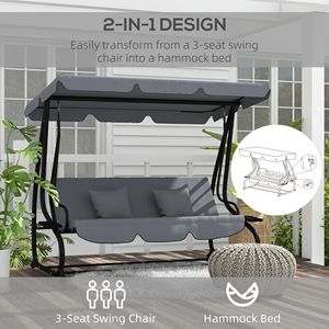 Panca Altalena Moderna in Metallo per Esterni con Cuscino Impermeabile e Garanzia di 1 Anno - Product Image 4