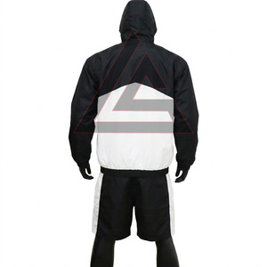 Conjunto Deportivo Corto Impermeable Ligero de Nailon Personalizado al por Mayor con Cierre de Cremallera para Correr y Trotar en Color de Contraste - Product Image 2