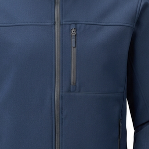 Chaqueta Softshell Azul con Cierre Completo, Chaqueta Térmica para Senderismo, Cuello Alto, Resistente al Viento, Prenda Exterior Informal, Corte Regular, Exterior de Poliéster - Product Image 5