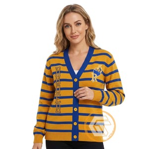 Customized Sigma Gamma Rho Acrylic Embroidered Appliques Front V-neck <b>Covered</b> <b>Buttons</b> Sorority High Quality Winter Casual - Product Image 6