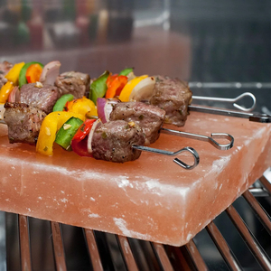 Premium Quality Refined Round Himalayan Salt Cooking Slab BBQ Grill Rack with Stainless Steel Holder natural <b>pink</b> salt brick - Product Image 5