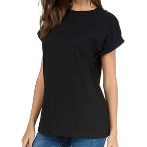 Camiseta de algodón de manga corta para mujer, 100% algodón, alta calidad, impresión personalizada, talla grande, precio económico, camisetas de mujer en tendencia - Product Image 1