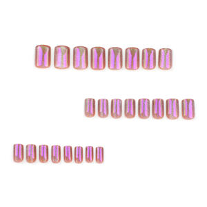 Faux Ongles de Luxe Rose Bling de Haute Qualité, Design Acrylique 3D Personnalisé, à Presser, Courts <span class=keywords><strong>Nude</strong></span> avec Boîte, Plaque pour Ongles - Product Image 2