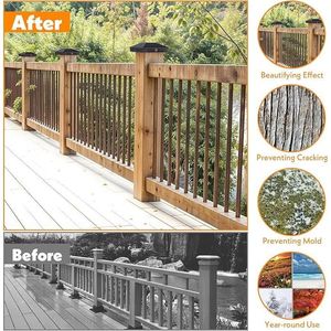 Copri-Pali per Recinzione 4x4 Neri, Confezione da 8 con 16 Viti, Facile Installazione, Robusti, Impermeabili, in Plastica, Decorativi per Esterni - Product Image 2