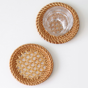 Ensemble de dessous-de-verre en rotin naturel fait main pour une décoration de table moderne, dessous-de-verre en rotin naturel fait main - Product Image 3