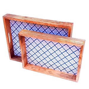 Nouveau plateau de service en bois jetable pour les fêtes et les mariages Assiette Hotelware pour le service des aliments - Product Image 1