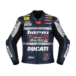 Men’s Rucati Cowhide Leather <b>Racing</b> <b>Jacket</b>/Chaqueta MotoCP Style CE Level 2 Armor Motorcycle Track Riding Protective Gear CE - Product Image 1
