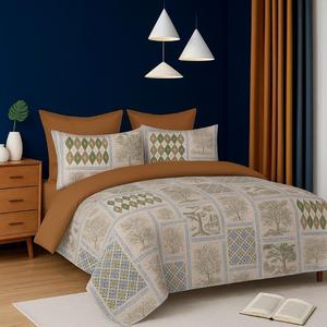 Ensemble de draps de lit 3 pièces en coton de qualité élégante Impression florale solide Style classique Confortable et idéal pour les cadeaux - Product Image 3