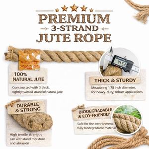 Corde torsadée en jute naturelle robuste 4mm 40mm 3 brins Écologique Biodégradable pour amarrage marin, quai, bateaux, navires, ports LMC - Product Image 3
