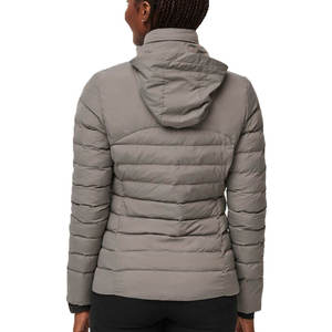 <b>Women's</b> Gray Puffer <b>Jacket</b> Stand Collar Zipper Closure Quilted Windproof Lightweight Winter Coat Casual Style - Product Image 6