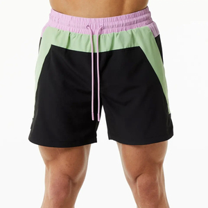 Pantalones Cortos Deportivos Casuales para Hombre, 5 Pulgadas, Cierre de Cremallera, 100% Algodón Oxford, Impermeables, Cintura Media, para Entrenamiento Físico, con Bolsillos, Diseño Digital - Product Image 1