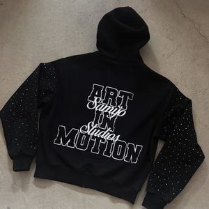 Sweat à capuche unisexe en coton épais 100 %, brodé avec appliqué, respectueux de l'environnement, teinture unie, style streetwear personnalisé, service OEM - Product Image 3