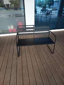 Modern Outdoor Patio <b>Bench</b> with Wooden Seat and Back Steel Frame Design for Garden Park Villa Use KTS-241026-07 - Product Image 5