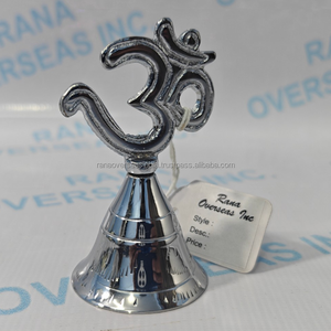 Cloche à main en laiton plaqué argent - Décoration d'intérieur traditionnelle et moderne, écologique, cadeau spirituel pour la méditation et le yoga - Product Image 2