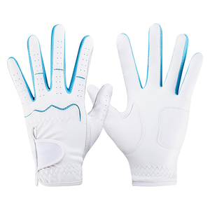 White Microfiber Golf Glove Right Hand Adjustable Wrist <b>Strap</b> Non Slip Unisex Sports Glove - Product Image 2