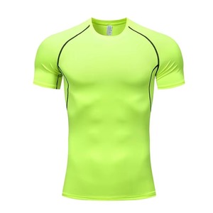 T-shirt de sport à manches courtes, coupe classique, séchage rapide, en polyester/coton, imprimé en sérigraphie, pour homme, entraînement en plein air - Product Image 4