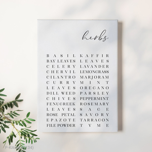 Arte de pared navideño, póster minimalista con tipografía de hierbas para cocina, decoración de pared escandinava - Product Image 1