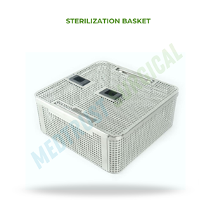Half Size Sterilization <b>Basket</b> With Lid Stainless Steel Surgical Instrument Tray Medical Autoclave <b>Storage</b> <b>Basket</b> - Product Image 3