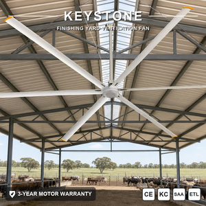 Keystone Low Noise HVLS Livestock Cooling Ceiling Fan Gentle Draft‑Free Airflow Prevent Cattle Bunching in Large Scale Finishing - Product Image 1