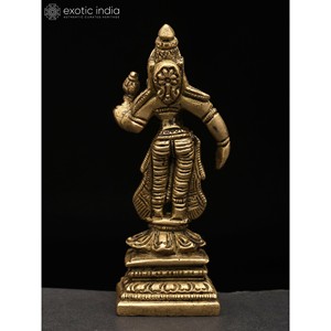 Petite sculpture en laiton de Devi Parvati de 4 pouces, faite à la main, pour la décoration de la maison et du temple, fabriquée en Inde - Product Image 4