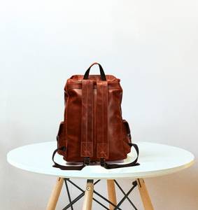 กระเป๋าเป้สะพายหลังหนังแท้กันน้ำ ป้องกันการโจรกรรม สไตล์วินเทจ สำหรับเดินทาง รุ่น LBP-0324 - Product Image 5