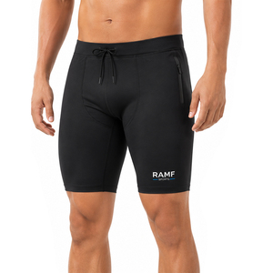 Shorts de compression élastiques à cordon de serrage pour hommes, 5 pouces, taille mi-haute, polyvalents, pour fitness et course, anti-humidité, grandes tailles, shorts chauds - Product Image 1