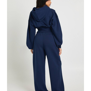 Conjunto de 2 piezas de chándal de invierno ligero con cremallera y parches de letras, 400GSM, para entrenamiento y jogging, modelo 2026 - Product Image 3