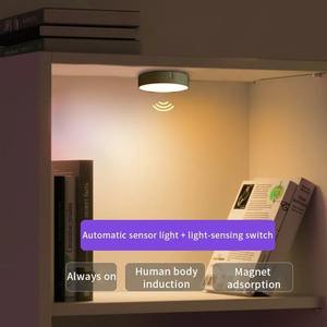 ボディモーションセンサーウォールライトUSB充電LEDナイトライト充電式ホーム廊下ワードローブ寝室の階段 - Product Image 3
