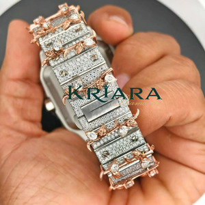 Moissanite Luxury Stainless Steel Silver <b>Watch</b> High Quality Genuine Diamonds Glass Roman Numeral Stylish <b>Watch</b> - Product Image 6
