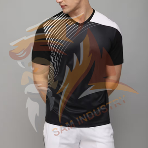 Conjuntos de camiseta y pantalones cortos de moda para hombre con botones, estampado por sublimación personalizado, conjuntos de dos piezas para hombre - Product Image 5