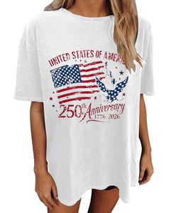 2026 New Women's <b>Shirts</b>, Summer Short-sleeved Breathable <b>White</b> Patterned Printed T-<b>shirts</b>, Loose fit - Product Image 2