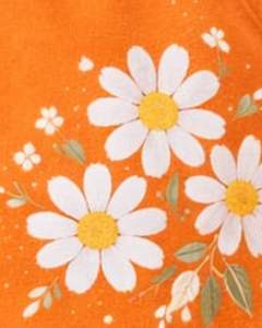 Shorts de Felpa Personalizados para Mujer, Color Naranja, con Estampado de Flores, Cintura Elástica, Casuales, de Verano, Fabricante Personalizado, Suministro al por Mayor OEM - Product Image 2