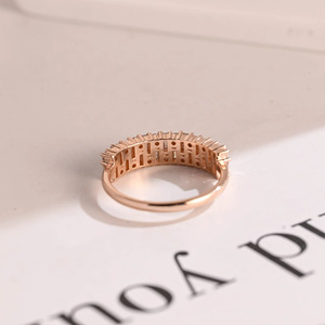 14K Rose Gold Emerald Cut Lab Grown Diamond Wedding Band <b>Ring</b> - Product Image 5