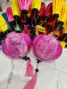 High Quality Vietnamese <b>Pink</b> Color Silk Lantern for Wedding Decor Hanging from Vietnam Bamboo Lantern Supplies Hanging Factory - Product Image 4