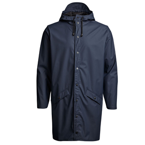 Veste de course coupe-vent noire pour homme, fermeture éclair, décontractée, pour l'extérieur, coupe régulière, légère, col montant, en polyester - Product Image 3