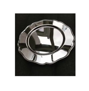 Assiette de présentation ronde en métal pour mariage, couleur or de luxe, en acier inoxydable pour banquet - Product Image 5