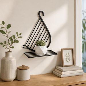 Support mural en métal pour plantes, noir, décoratif, étagère pour pots de fleurs d'intérieur et d'extérieur, balcon, jardin - Product Image 2