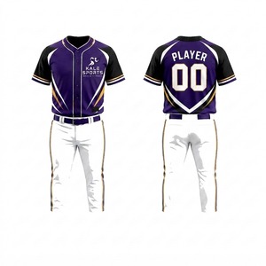 Ensemble de vêtements de sport imprimés avec le logo de l'équipe, uniforme de baseball, logo personnalisé OEM, respirant, uniforme de softball et de baseball pour hommes - Product Image 1